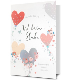 Kartka ślubna bogato zdobiona, urocza HM3144