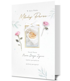 Kartka na ślub pięknie zdobiona z mottem HM1145S