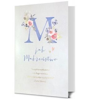 Oryginalna Kartka ślubna z mottem, metalizowane zdobienia HM1144S