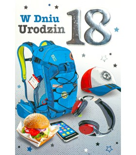 Kartka z okazji 18 urodzin dla Chłopaka, przestrzenna 3D M915
