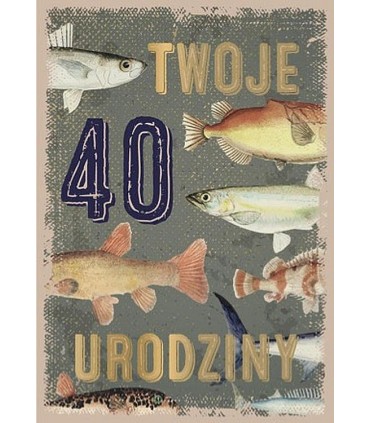 Kartka urodzinowa dla Wędkarza - naklej liczbę lat DK1162