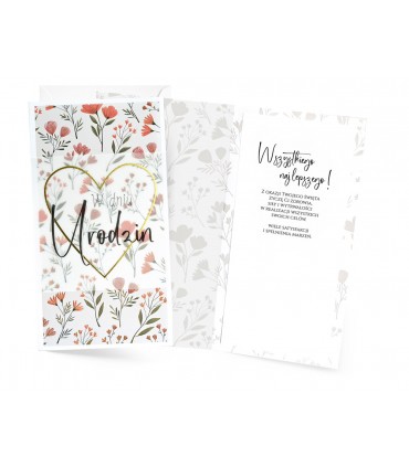 Kartka na urodziny pięknie zdobiona, elegancka PM382