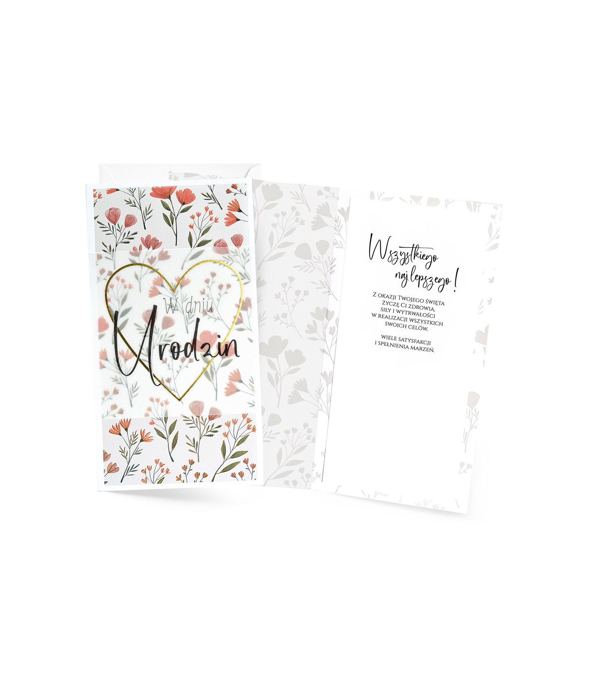 Kartka na urodziny pięknie zdobiona, elegancka PM382