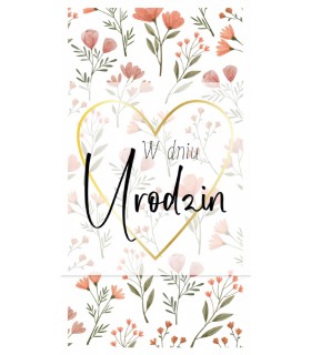 Kartka na urodziny pięknie zdobiona, elegancka PM382