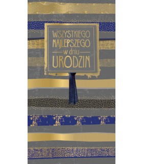 Kartka na urodziny dla Mężczyzny, elegancka PM385
