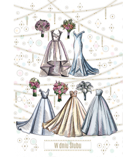 Kartka na ślub z życzeniami dla Młodej Pary TS210