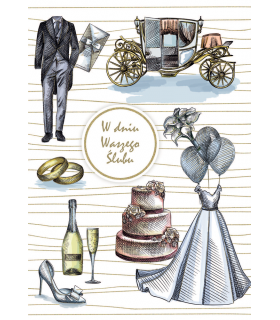 Kartka ślubna z życzeniami dla Nowożeńców TS211