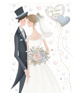 Kartka ślubna z życzeniami dla Nowożeńców TS214