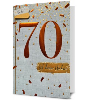 Kartka z okazji 70 urodzin bogato zdobiona HM3075