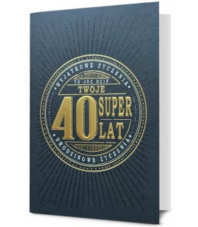 Kartka z okazji 40 urodzin z extra życzeniami HM2993