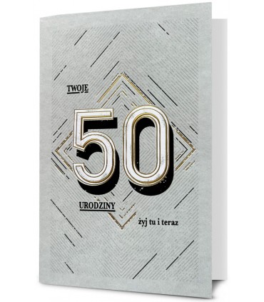 Kartka na 50 urodziny z życzeniami Premium HM2992