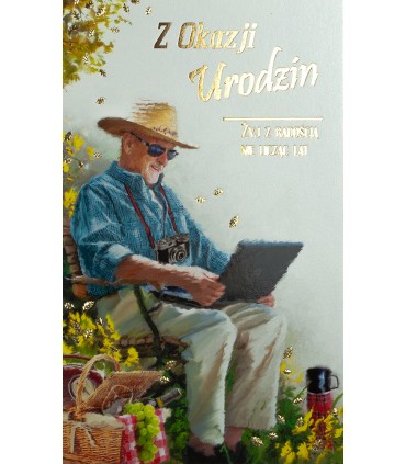Kartka na Urodziny z życzeniami dla Taty, Dziadka, A6522B