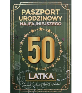 Na 50 urodziny dla Mężczyzny Kartka z Paszportem JCX167