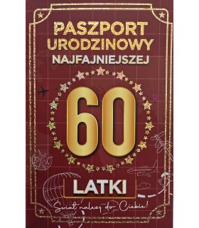 Kartki na 60 urodziny dla Kobiety z Paszportem JCX168