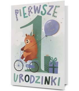 Kartka z okazji Pierwszych Urodzin, na Roczek H3097