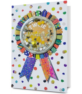 Kartka na Urodziny zdobiona konfetti HM3148