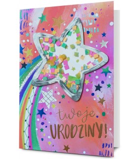Kartka Urodzinowa dla Gwiazdy z konfetti HM3149
