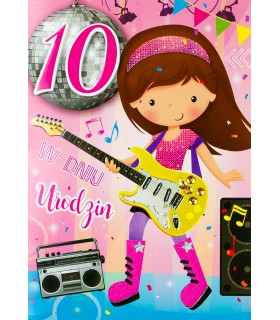 Kartka na 10 urodziny dla Dziewczynki M994