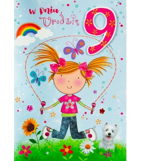 Kartka z okazji 9 urodzin dla Dziewczynki M992