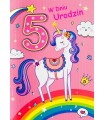 Kartka na 5 urodziny dla Dziewczynki pięknie zdobiona M984