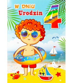 Kartka na 4 urodziny dla chłopaka z życzeniami M983