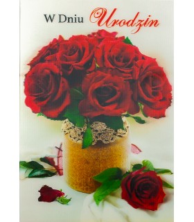 Kartka Urodzinowa trójwymiarowa z bukietem kwiatów 7M51