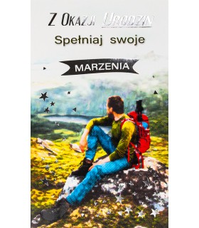 Kartka Urodzinowa dla Chłopaka turysty A1019B