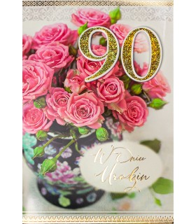 Kartka z okazji 90 urodzin przestrzenna M1002