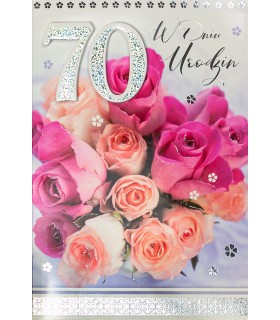 Kartka na 70 urodziny przestrzenna 3D M1000