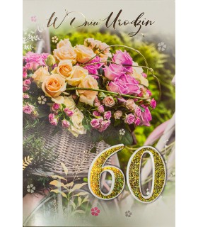 Kartka z okazji 60 urodzin z pięknymi życzeniami M999