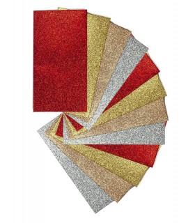 Koperty Podarunkowe Brokatowe zestaw 12 szt. 90 x 170 mm KPMIX