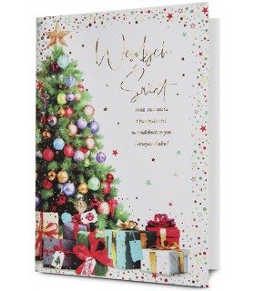 Kartka świąteczna z życzeniami zdobiona złoceniami KStar126