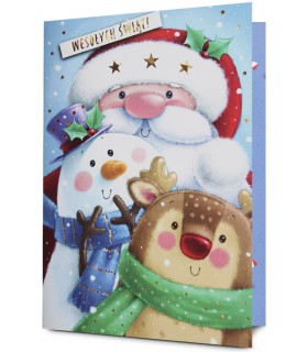 Kartki świąteczne zabawne wesołe pięknie zdobione KStar122