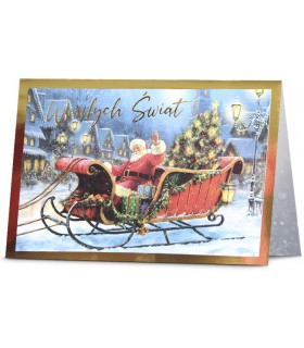 Kartki świąteczne z Mikołajem Bajkowe pięknie zdobione KStar130