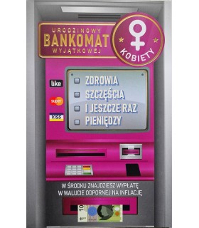 Kartka urodzinowa z kasą dla Kobiety, zabawna JCX206