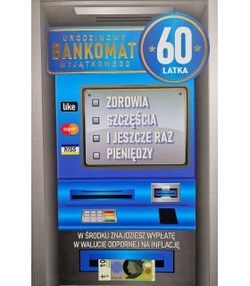 Kartki na 60 urodziny z kasą dla Mężczyzny, wesoła JCX205