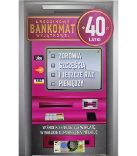 Kartka na 40 urodziny z banknotem dla Kobiety, śmieszna JCX200