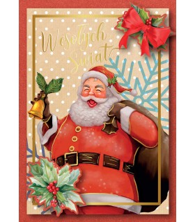Kartka świąteczna z Mikołajem pięknie zdobiona DK1189