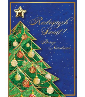 Kartka świąteczna z Choinką bogato zdobiona DK1191