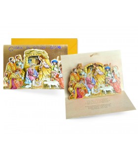 Kartka świąteczna Szopka pięknie zdobiona 3D PCPU22