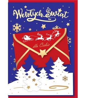 Kartka świąteczna z kopertką na prezent DK1210