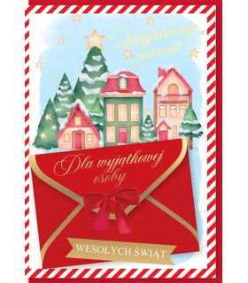 Kartki świąteczne z kopertką ozdobną na prezent DK1209