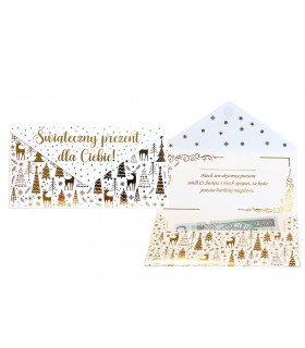 Świąteczna Koperta na Prezent elegancka, złocona PCKOP4