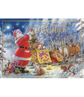 Kartka świąteczna, Prezenty świąteczne od Mikołaja PP2249