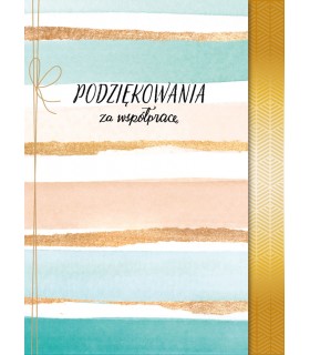 Kartka z Podziękowaniami za wspólna pracę pięknie zdobiona DKP94