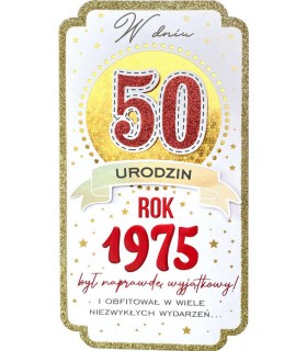 Kartka dla urodzonych w 1975 roku na 50 urodziny PM394