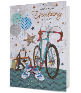 Kartka Urodzinowa z życzeniami pięknie zdobiona HM2647