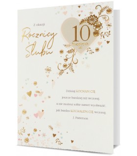 Kartka na 10,20,25,30,40,50 rocznicę ślubu z cyframi do naklejenia HM2450