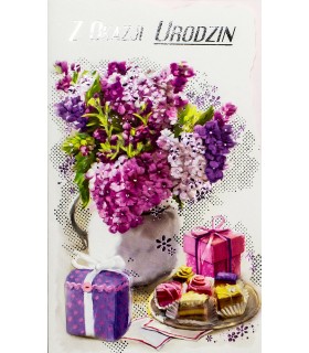 Kartka urodzinowa pięknie zdobiona A6517B