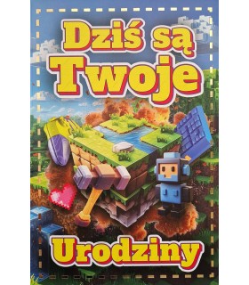 Kartka na urodziny dla fana Minecraft 2K149